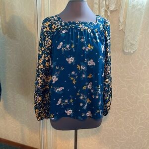BNWT LC Lauren Conrad square neck floral peasant top size Sm